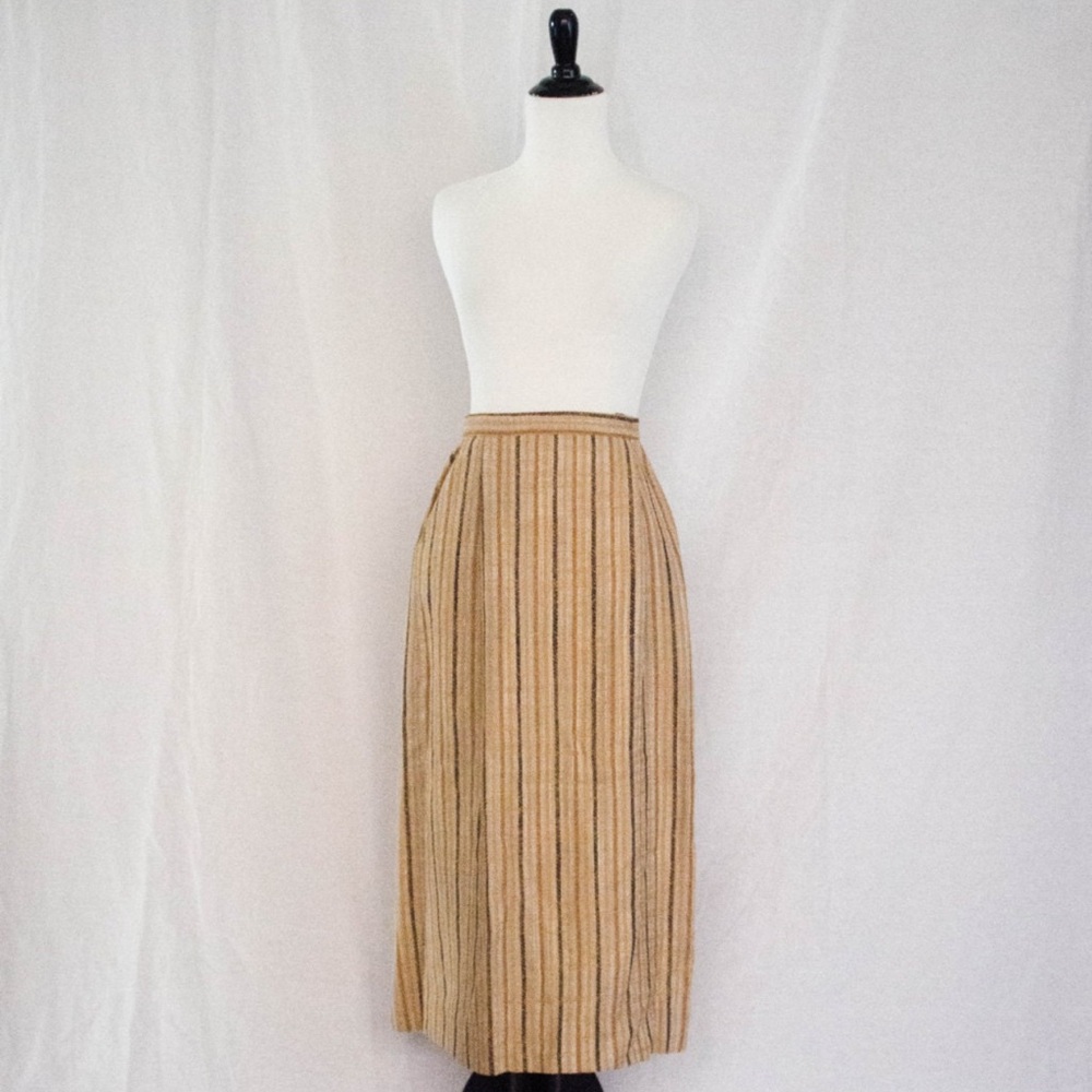 Vintage Dior Striped Tan Skirt